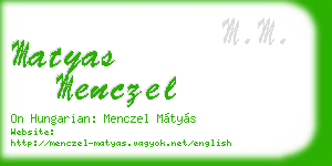 matyas menczel business card