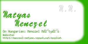 matyas menczel business card